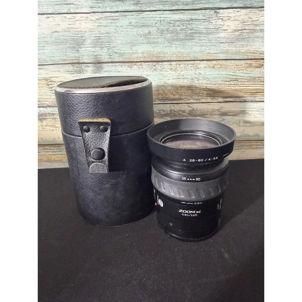 Minolta Maxxum AF Zoom xi 28-80mm f/4-5.6 Lens Black Good Power Zoom Japan Case